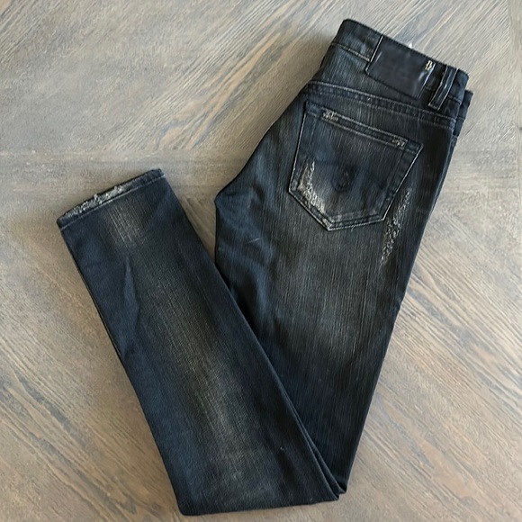 R13 Alison crop distressed skinny mid rise jeans women's Sz 25